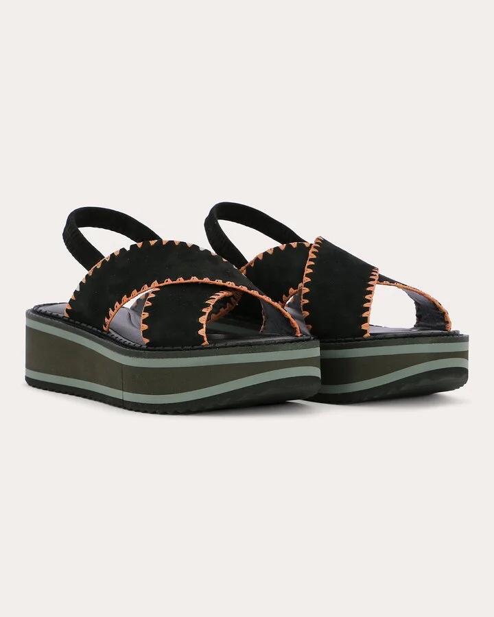 Freedom Stitch-Trimmed Leather Platform Sandal - Image 2