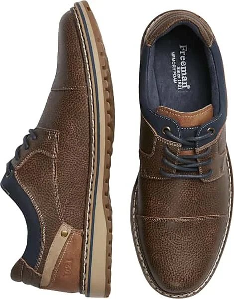 Freeman Men's Jason Cap Toe Lace Up Oxfords Brown