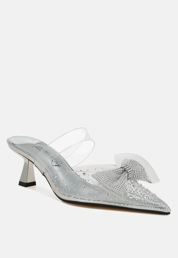 Freja Embellished Bow Kitten Heels - Image 2