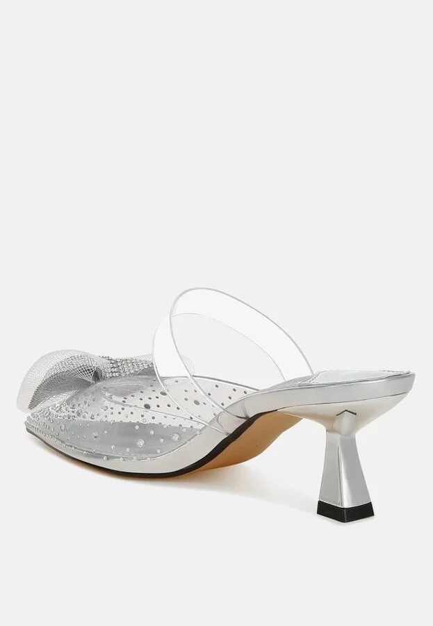 Freja Embellished Bow Kitten Heels - Image 3