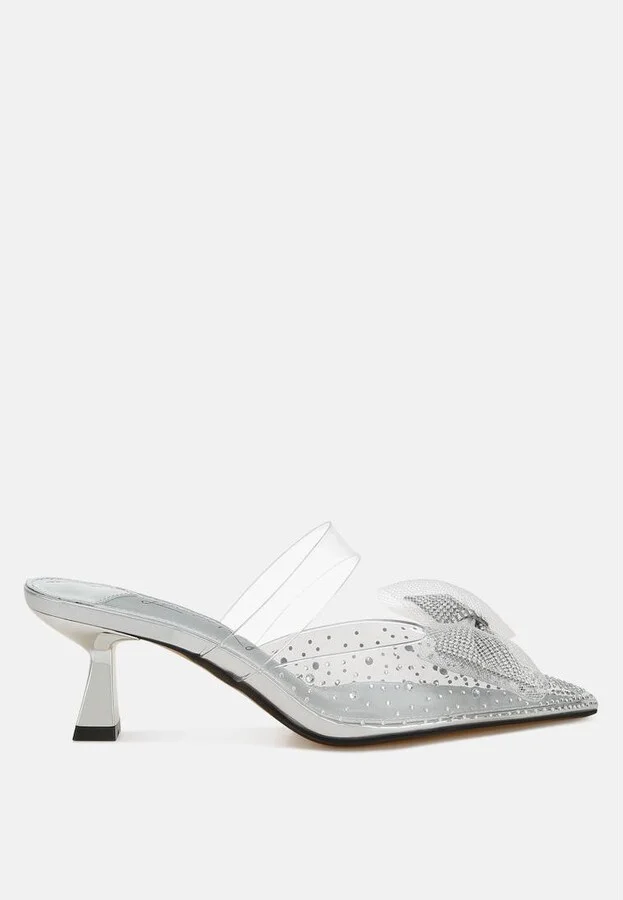Freja Embellished Bow Kitten Heels