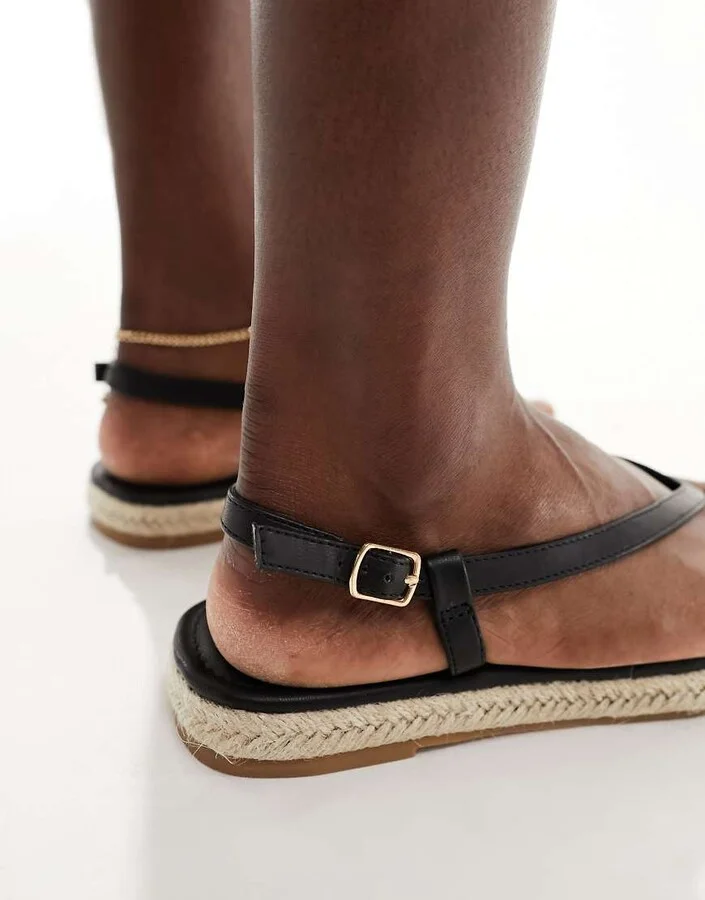 French Connection flat sandals in black - Image 3