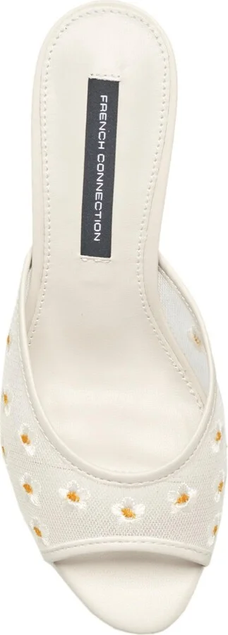 French Connection Nancy Mesh Embroidered Kitten Heel - Image 3