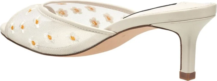 French Connection Nancy Mesh Embroidered Kitten Heel - Image 5