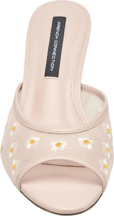 French Connection Nancy Mesh Embroidered Kitten Heel - Image 8