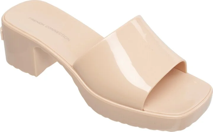 French Connection Women's Almira Slip On Open Toe Heel Sandal