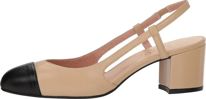 French Sole Baton Women's Shoes Beige Napa/Black Napa : 6 M, Leather - Image 7