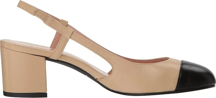 French Sole Baton Women's Shoes Beige Napa/Black Napa : 6 M, Leather - Image 8