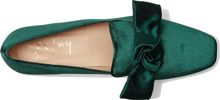 French Sole Church Loafer Women's Slip on Shoes Emerald Green Velvet : 6 M - Image 2