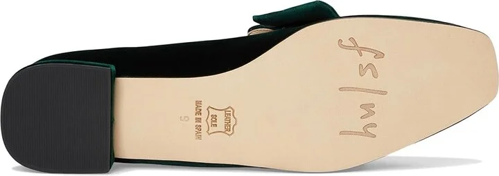 French Sole Church Loafer Women's Slip on Shoes Emerald Green Velvet : 6 M - Image 3