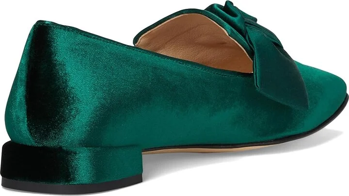 French Sole Church Loafer Women's Slip on Shoes Emerald Green Velvet : 6 M - Image 4