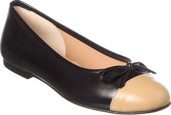 French Sole Cordelia Cap Toe Leather Flat
