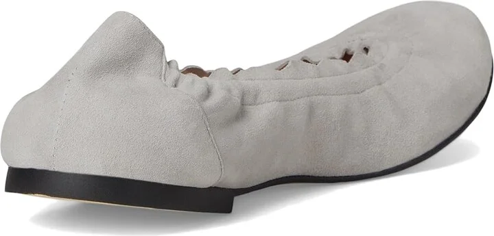 French Sole Cuff Flat Women's Shoes Dove Grey : 7.5 M, Suede - Image 4