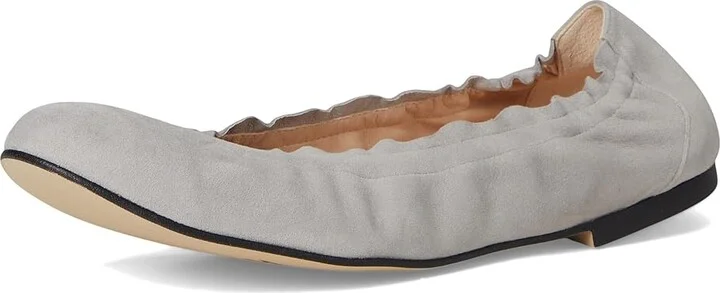French Sole Cuff Flat Women's Shoes Dove Grey : 7.5 M, Suede - Image 5