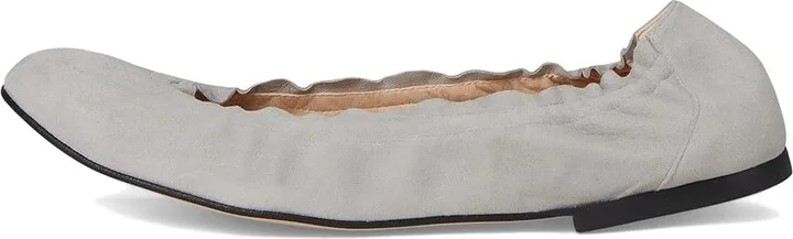 French Sole Cuff Flat Women's Shoes Dove Grey : 7.5 M, Suede - Image 6
