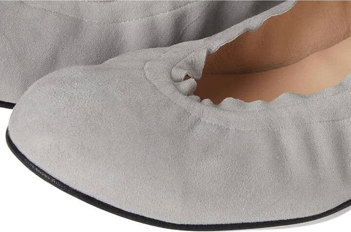 French Sole Cuff Flat Women's Shoes Dove Grey : 7.5 M, Suede - Image 7