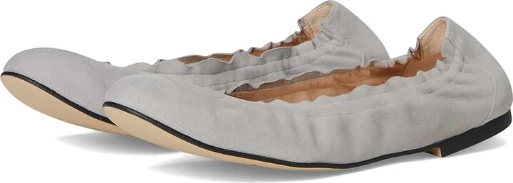 French Sole Cuff Flat Women's Shoes Dove Grey : 7.5 M, Suede