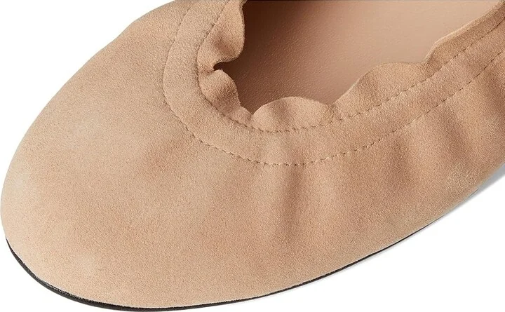 French Sole Cuff Women's Shoes Nude : 7.5 M, Suede - Image 7