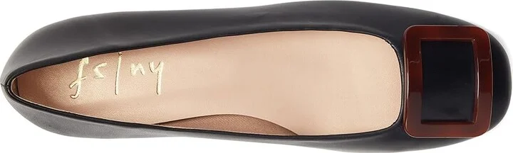 French Sole Drum2 Women's Flat Shoes Black : 8 M, Leather - Image 2