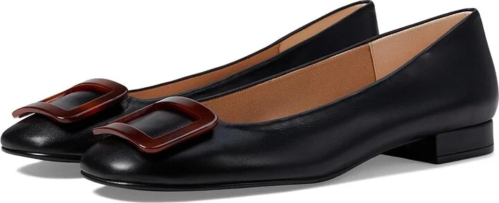 French Sole Drum2 Women's Flat Shoes Black : 8 M, Leather