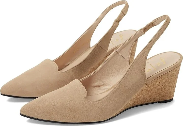 French Sole Harriet High Women's Heels Camel : 10 M, Leather/Suede