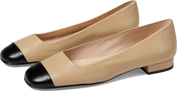 French Sole Insight Women's Shoes Beige/Black : 6.5 M, Leather/Microfiber/Rubber