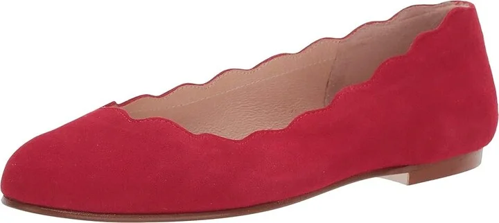 French Sole Jigsaw Women's Flat Shoes Red Suede : 6 M, Leather/Nappa/Suede - Image 2