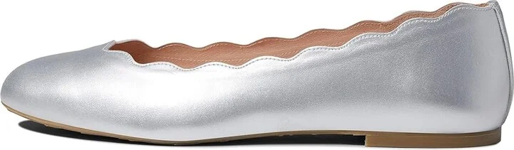 French Sole Jigsaw Women's Flat Shoes Silver Metallic : 6 M, Leather/Nappa - Image 6