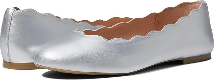 French Sole Jigsaw Women's Flat Shoes Silver Metallic : 6 M, Leather/Nappa