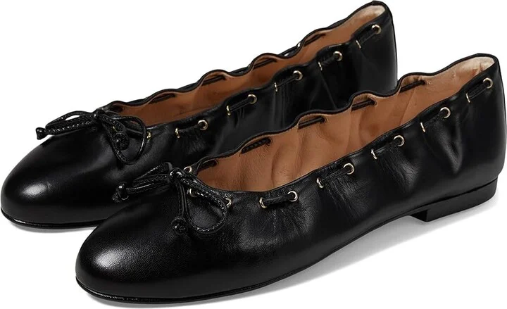 French Sole Lauren Women's Flat Shoes Black Napa : 8 M, Leather