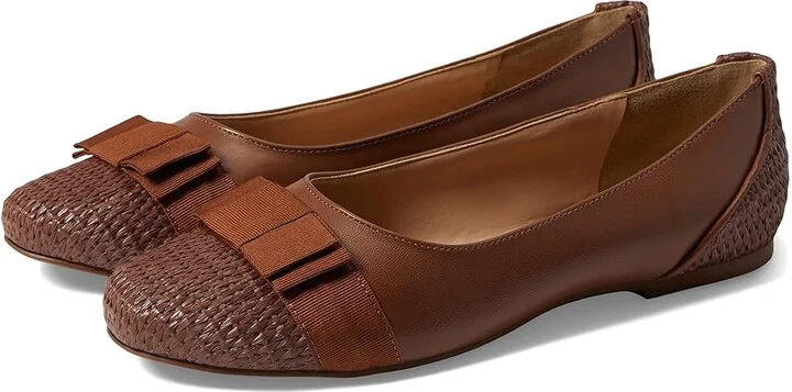 French Sole Layla Women's Shoes Cognac Nappa/Raffia : 7 M, Leather/Raffia