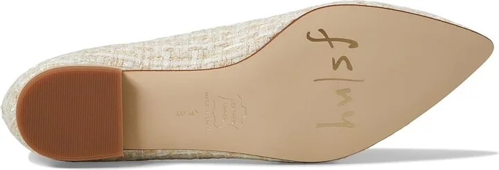 French Sole Lilah Women's Flat Shoes Beige : 7.5 M, Leather/Tweed - Image 3