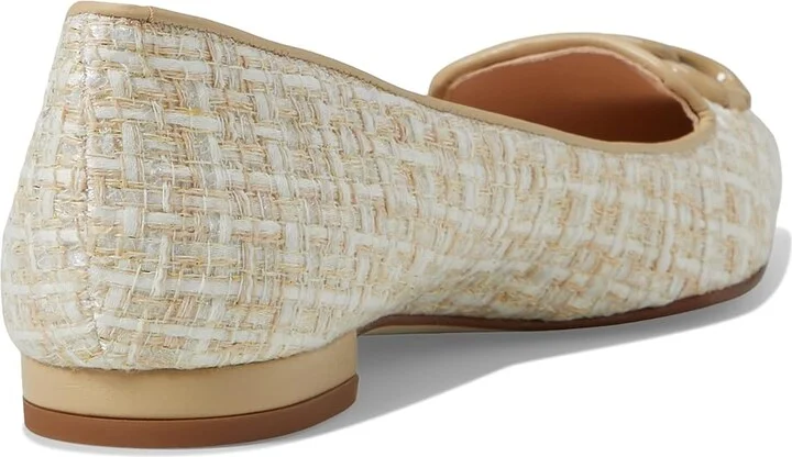 French Sole Lilah Women's Flat Shoes Beige : 7.5 M, Leather/Tweed - Image 4