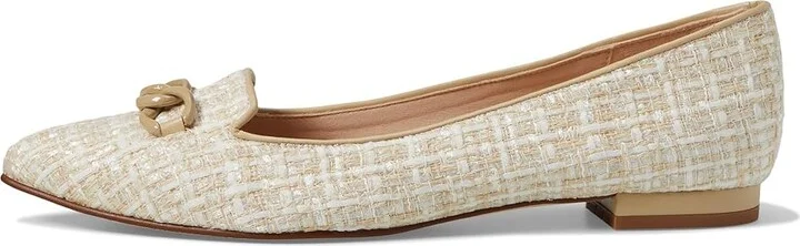 French Sole Lilah Women's Flat Shoes Beige : 7.5 M, Leather/Tweed - Image 5