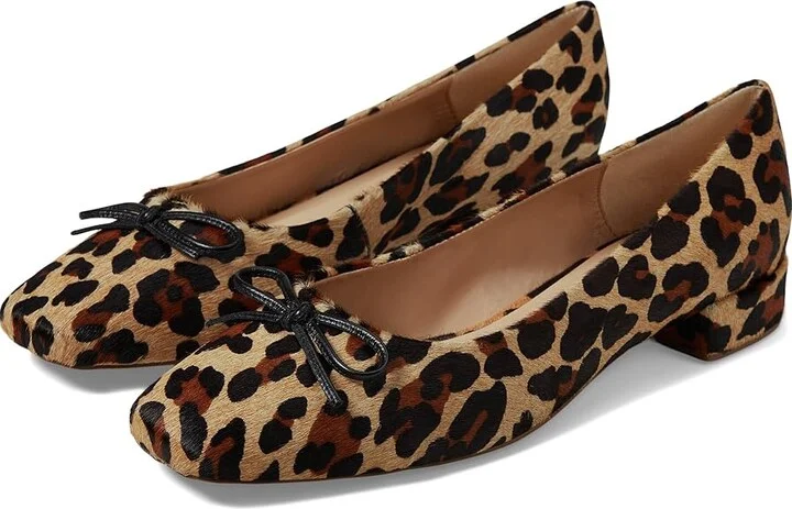 French Sole Mabel High Women's Heels Beige Leopard Haircalf : 6.5 M, Leather