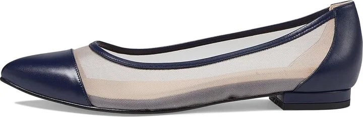 French Sole Mallory Women's Flat Shoes Navy Napa-Mesh : 8.5 M, Leather/Mesh - Image 5