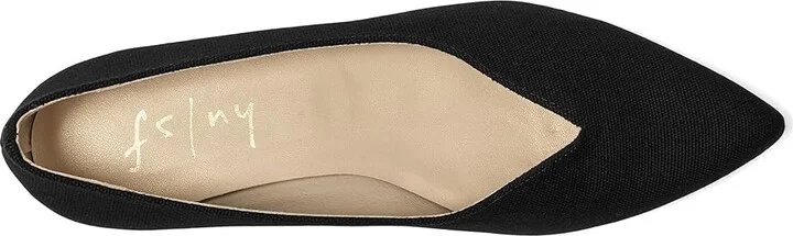 French Sole Melanie Women's Flat Shoes Black Recycled Cotton : 6.5 M, Cotton/Leather/Rubber - Image 2