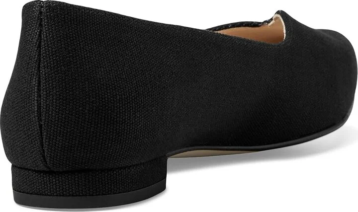 French Sole Melanie Women's Flat Shoes Black Recycled Cotton : 6.5 M, Cotton/Leather/Rubber - Image 4