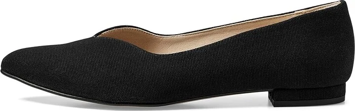 French Sole Melanie Women's Flat Shoes Black Recycled Cotton : 6.5 M, Cotton/Leather/Rubber - Image 6