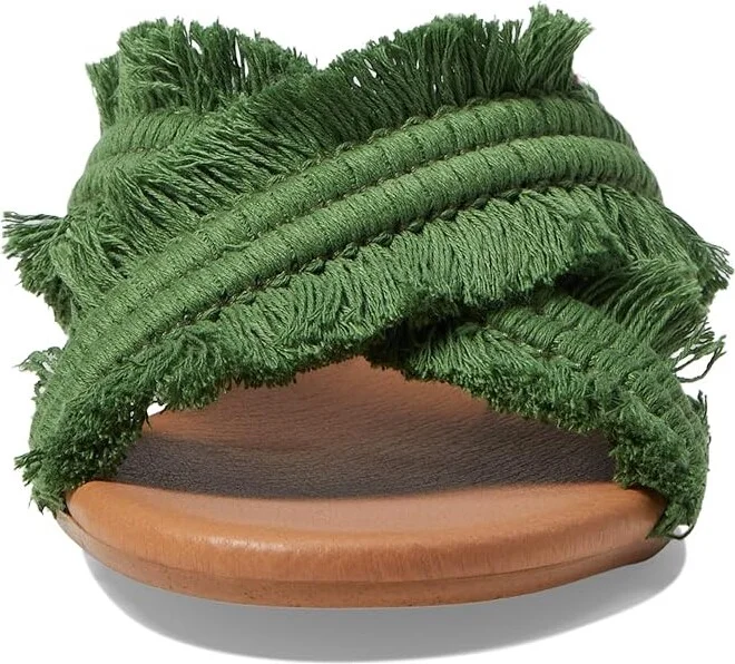 French Sole Meredith Women's Sandals Green Linen : 8.5 M, Leather - Image 2