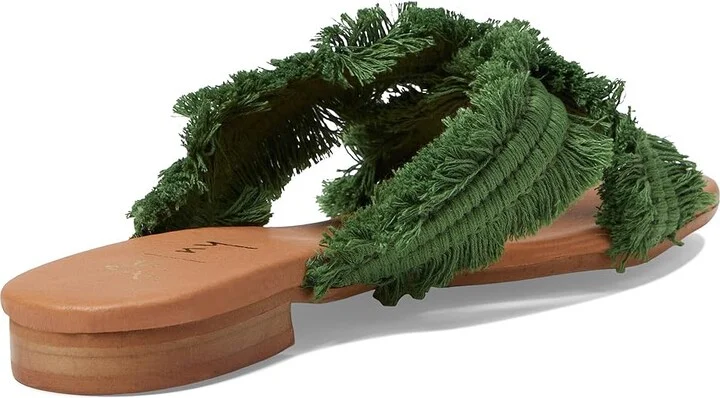 French Sole Meredith Women's Sandals Green Linen : 8.5 M, Leather - Image 4