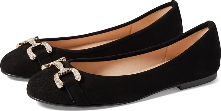 French Sole Monroe Women's Flat Shoes Black Suede : 8 M