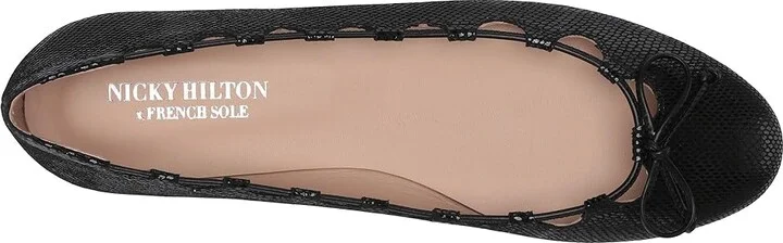 French Sole Nicky Hilton - Charlott Women's Shoes Black Viper Print : 6 M, Leather - Image 3
