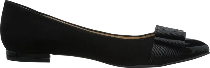 French Sole Onstage Women's Flat Shoes Black Patent/Black Suede : 5 M, Leather/Suede - Image 8