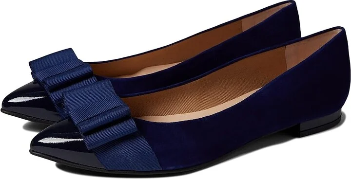 French Sole Onstage Women's Flat Shoes Navy : 6 M, Leather