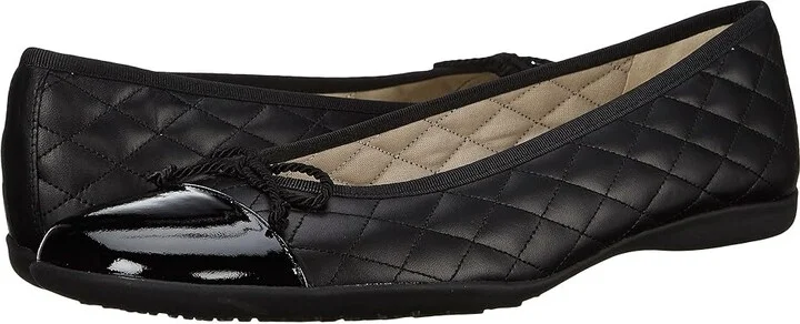 French Sole PassportR Flat Women's Dress Flat Shoes Black Patent/Black Leather : 6 M, Leather/Patent Leather