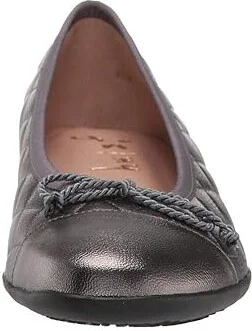 French Sole PassportR Flat Women's Dress Flat Shoes Pewter Metallic : 6 M, Leather - Image 6