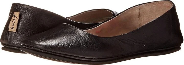 French Sole Sloop Women's Flat Shoes Black Nappa Leather : 6 M, Leather/Nappa