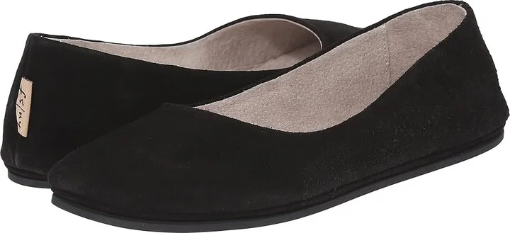 French Sole Sloop Women's Flat Shoes Black Suede : 6 M, Leather/Suede