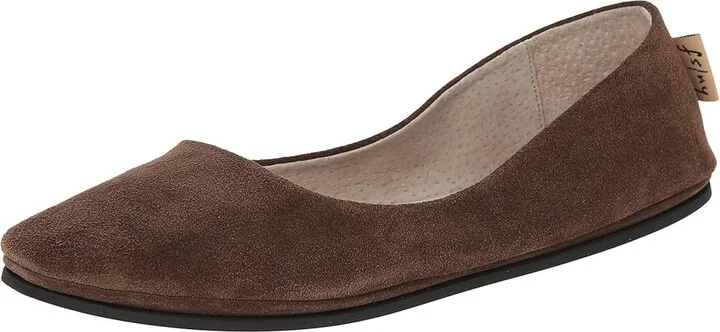 French Sole Sloop Women's Flat Shoes Chocolate Suede : 6 M, Leather/Suede - Image 2